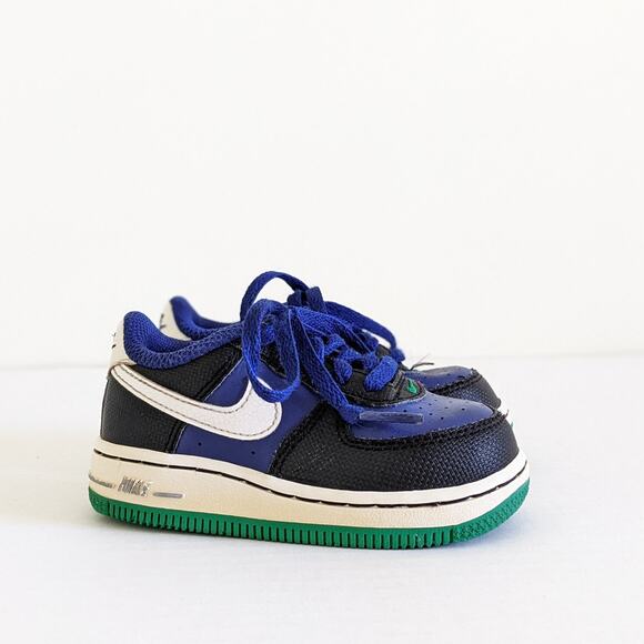 Nike Air Force 1 Size 5.5C Sneakers Retro Deep Royal Blue/Black 314194-415 - Picture 1 of 8